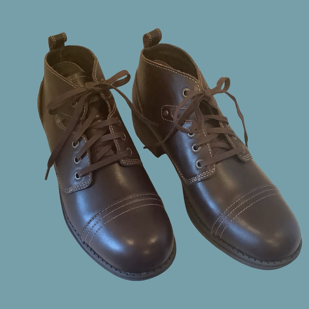 Women's Eastland Overdrive Brown Leather Bootie Lightweight Work Boot Sz 11